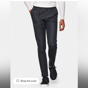 Suitsupply Mid Grey Pleated Vigo Trousera - 34 US